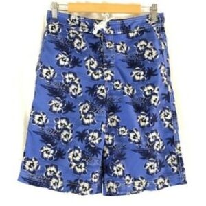 Sideout Mens Swim Shorts Trunks Floral Blue Ivory